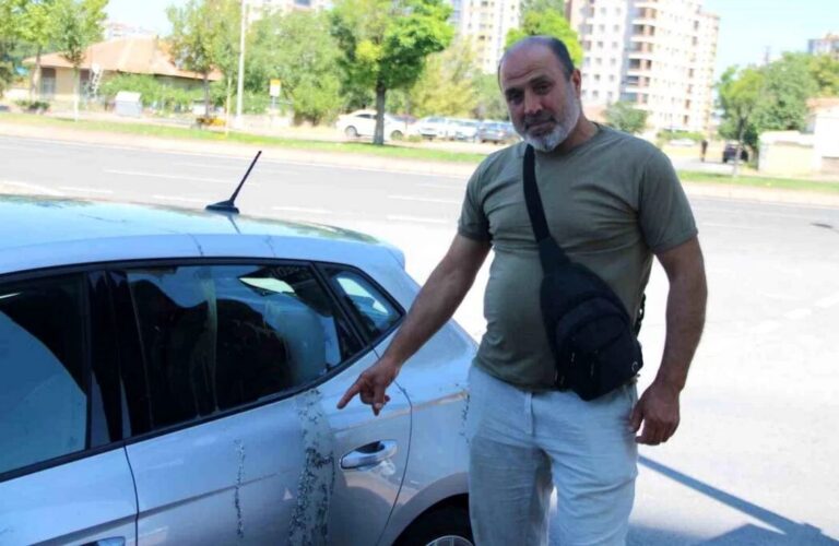 kayserili gurbetcinin aracina as