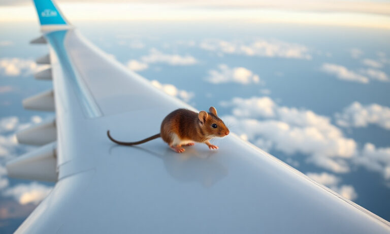 klm uçağında fare