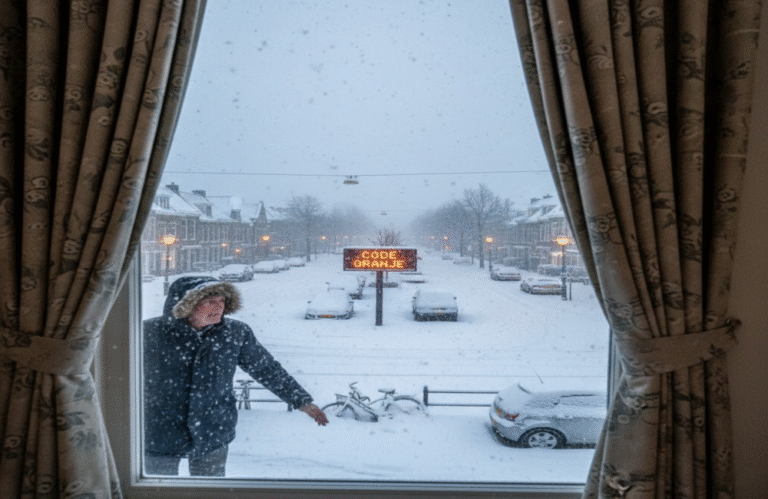 kar hollandada hayatı felç etti (1)
